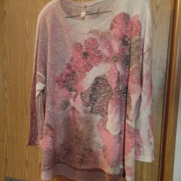 Per Seption Concept Ladies' Rose-Colored Knit Lightweight Top, Size XL - Picture 1 of 3